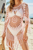 Aztec Knitted Beach Long Sleeve Hollow Out Cover Up Unishe Wholesale