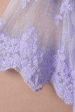 Purple Luminous Dawn Lace Gown