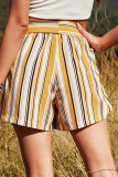 Striped Print Shorts with Waistband Unishe Wholesale