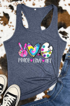 Peace Love Art Colorful Tie Dye Printed Sleeveless Tank Top Unishe Wholesale
