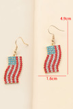 Independence Day American Flag Vintage Fringe Diamond Earrings Unishe Wholesale MOQ 5pcs