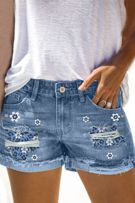 Floral Print Ripped Jean Shorts Unishe Wholesale