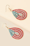 Independence Day American Flag Vintage Fringe Diamond Earrings Unishe Wholesale MOQ 5pcs