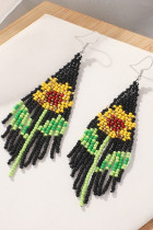 Sunflower Flower Tassel Bead Earrings Unishe Wholesale MOQ 5pcs