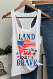 Land Of The Free Because Of The Brave Shirt Printed Sleeveless Tank Top Unishe Wholesale