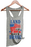 Land Of The Free Because Of The Brave Shirt Printed Sleeveless Tank Top Unishe Wholesale