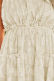 Beige Tiered Textured Babydoll Dress