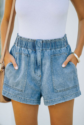 Light Blue Jean Shorts With Pocket Unishe Wholesale
