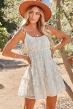 White Tiered Textured Babydoll Dress