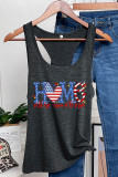 Home American Flag Letter Print Graphic Tank Top