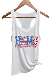 Home American Flag Letter Print Graphic Tank Top