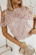 Pink Lace Cold Shoulder Short Sleeve Top