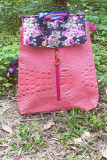 Pink Large Capacity Floral Design Backpack Handbag MOQ 3PCS