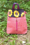 Pink Large Capacity Floral Design Backpack Handbag MOQ 3PCS