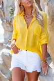 Blank Button Down Pocketed Shacket Shirts With Pocket UNISHE Wholesale