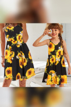 Sun Flower Print Mom And Girl Baby Dress Unishe Wholesale
