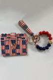 American Flag Print Card Bag Key Chain MOQ 5pcs