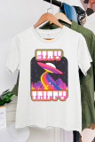 Stay Trippy UFO Neon Print Graphic Tee Unishe Wholesale