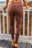 Leopard Print Wide Waistband Skinny Leggings