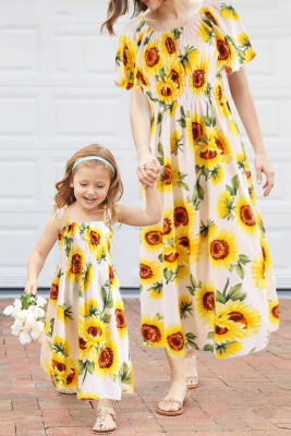 Family Matching Sunflowers Print Dress Unishe Wholesale