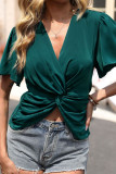 Green Short Sleeves Shirt Unishe Wholesale