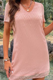 Pink V Neck Short Sleeves Mini Dress Unishe Wholesale