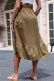 Ruffled Solid Cotton Linen Skirt Unishe Wholesale