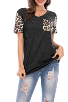 Leopard Print Short Sleeve T-shirt Unishe Wholesale