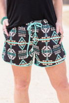 Black Wild West Aztec Shorts