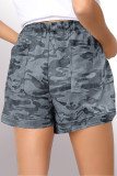 Camouflage Drawstring Waist Little Girls' Shorts with Pockets
