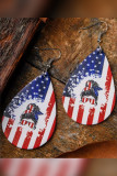 American Flag Print Leather Earrings Unishe Wholesale MOQ 5pcs