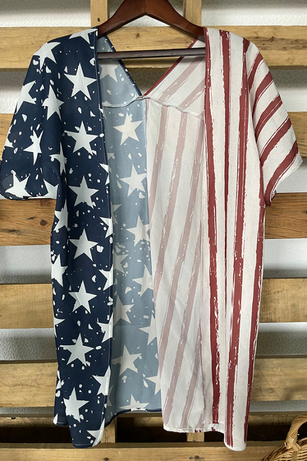 American Flag Short Sleeve Cover Up Unishe Wholesale