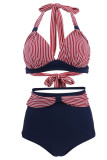 Polka Dot Halter Lace Up Bikini Set Unishe Wholesale