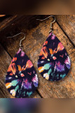 Tie Dye Water Drop PU Earrings Unishe Wholesale MOQ 5pcs
