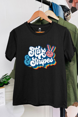 Stars & Stripes Retro Peace Graphic Tee Unishe Wholesale