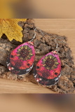 Leopard Sunflower PU Earrings Unishe Wholesale MOQ 5pcs