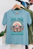 Find Your Balance，Butterfly Print Graphic Top Unishe Wholesale