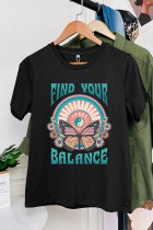 Find Your Balance，Butterfly Print Graphic Top Unishe Wholesale