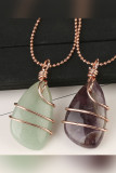 Waterdrop Crystals and Stones Necklace MOQ 3pcs