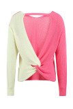 Colorblock V Neck Sweater Unishe Wholesale