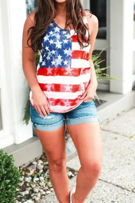 Independence Day US Flag Print Tank Top Unishe Wholesale