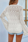 V Neck Hollow Out Bell Sleeves Sweater Unishe Wholesale