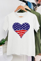 Patriotic Grunge Heart Graphic T-Shirt Unishe Wholesale