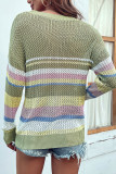 Coorful Stripes Hollow Out Sweater Unishe Wholesale