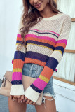 Coorful Stripes Hollow Out Sweater Unishe Wholesale