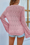 V Neck Hollow Out Bell Sleeves Sweater Unishe Wholesale