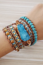 Boho Crystals and Stones Wrapped Bracelet MOQ 3pcs