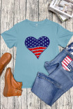Patriotic Grunge Heart Graphic T-Shirt Unishe Wholesale