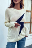 Crew Neck Hole Lightning Knit Sweater Unishe Wholesale