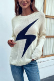 Crew Neck Hole Lightning Knit Sweater Unishe Wholesale